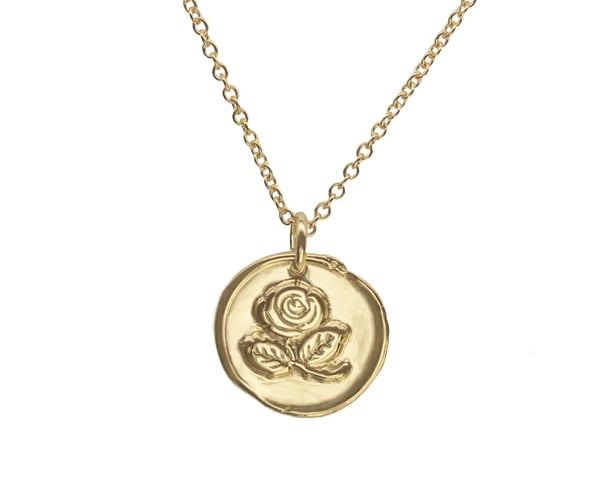 Gold Irish rose necklace