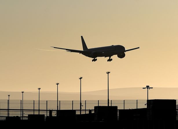 A plane at Manchester Airport