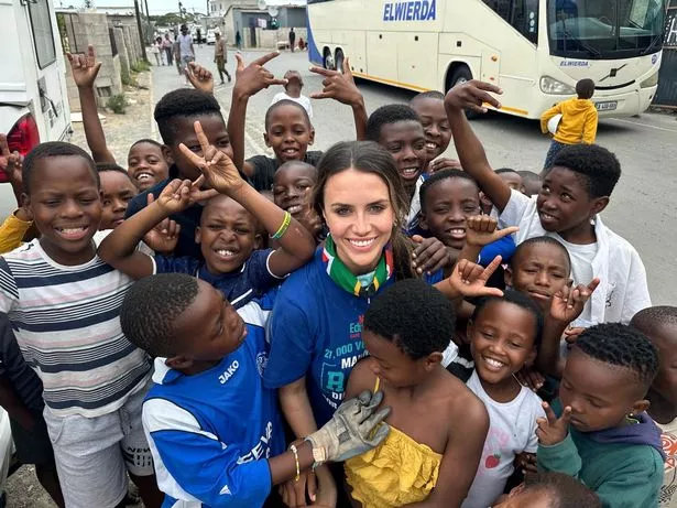 Miss Ireland Jasmine Gerhardt pictured in Cape Town in South Africa volunteering with Mellon Educate