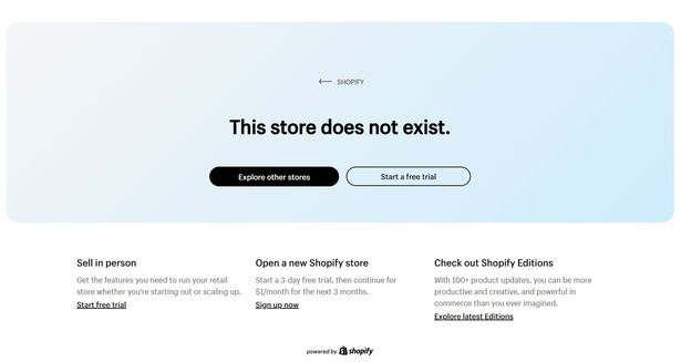 The store appears to have vanished online