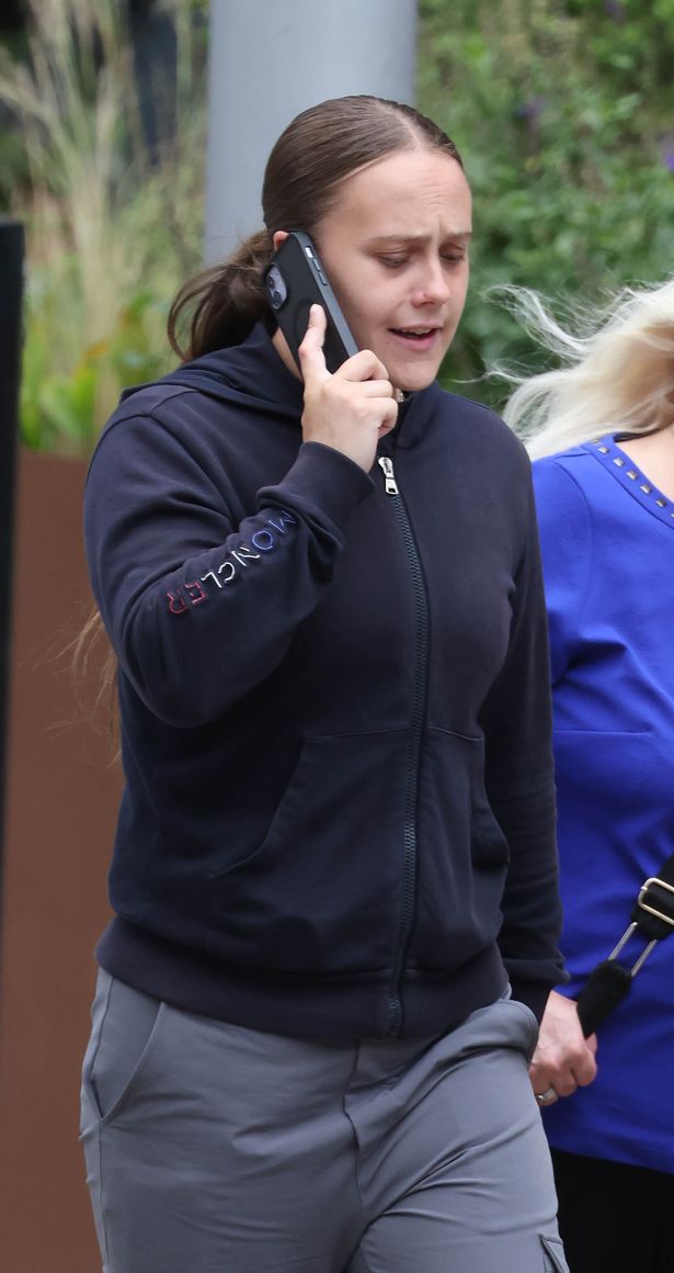 Lauren Martin leaving Manchester Crown Court, after handed a suspended jail term after being caught with 48Kg of Cannabis at Manchester Airport