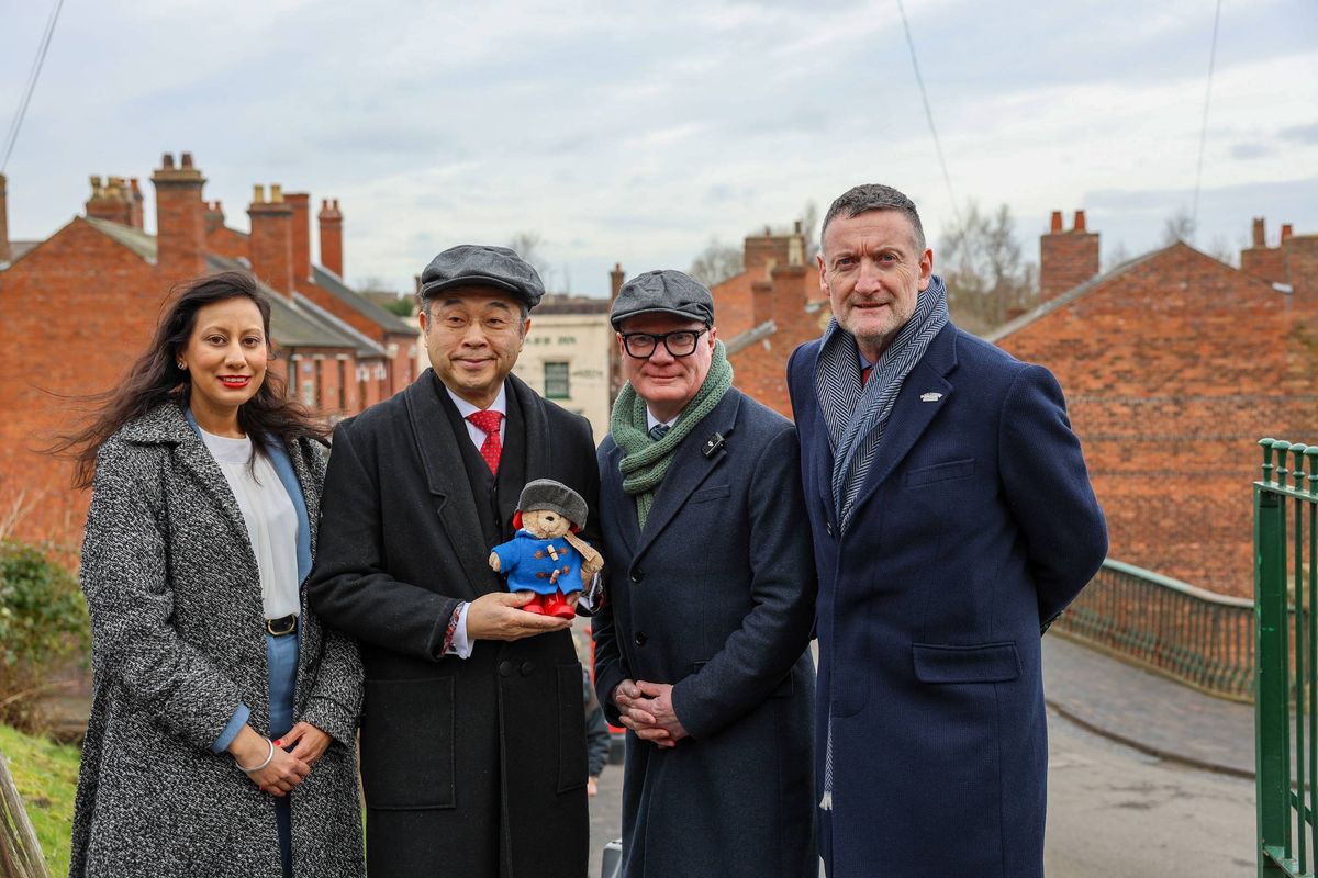 Dudley MP Sonia Kumar, Hiroshi Suzuki - Japanese ambassador to the UK, Mayor Richard Parker and Black Country Museum chief executive Andrew Lovett OBE at the Black Country Museum. PIC: West Midlands Combined Authority