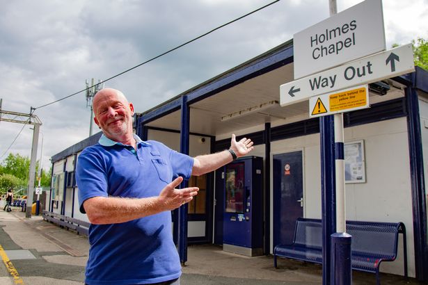 Graham Blake, 62, is the train ticket officer at Holmes Chapel Station who welcomes fans of Harry Styles when they arrive into the village