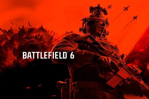 Battlefield 6 dark red graphic of character holding weapon