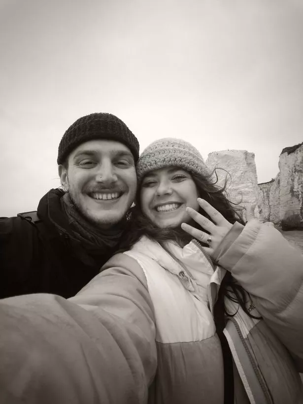 Ellis and Alex after getting engaged