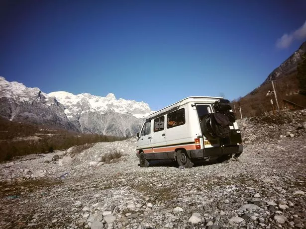Ellis and Alex in the Albanian Alps