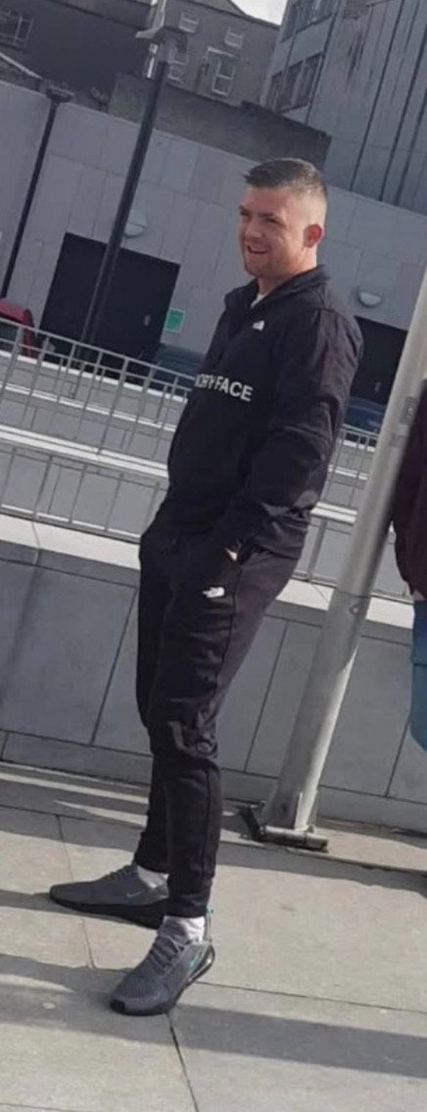 Paul Crosby outside court on same day and time as Keane Mulready-Woods in 2019