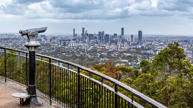 The iconic Mt Coot-tha summit lookout offers spectacular city views and is set for major upgrades under the new master plan.