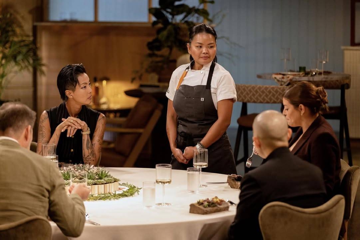Chef Magbitang joins ‘Top Chef’ Season 23 host Kristen Kish (left) and the show's judges. PHOTO FROM INSTAGRAM/ROCKYRHODAKILL