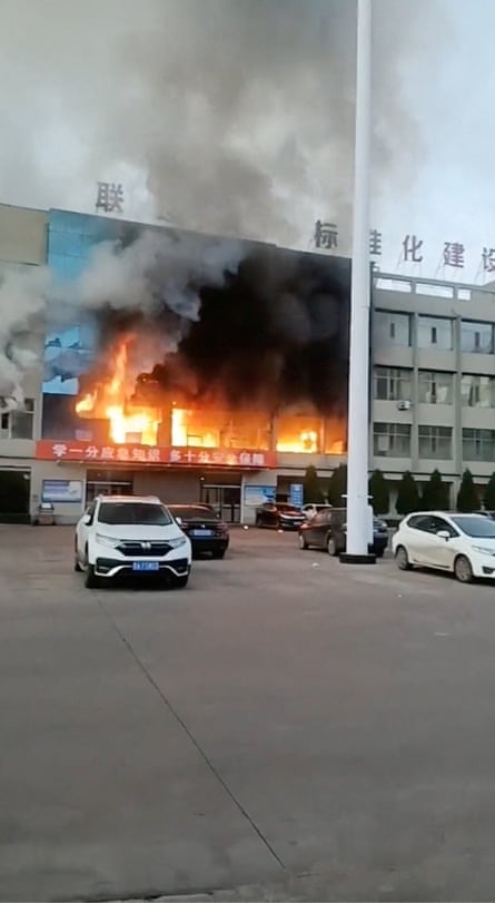 Screengrab of the fire obtained from a social media video
