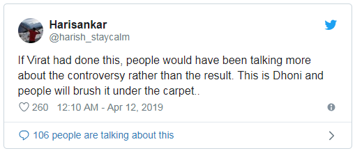 Twitter on Dhoni