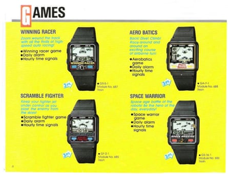 Casio Gaming watch page from Vintage Casio Catalogue