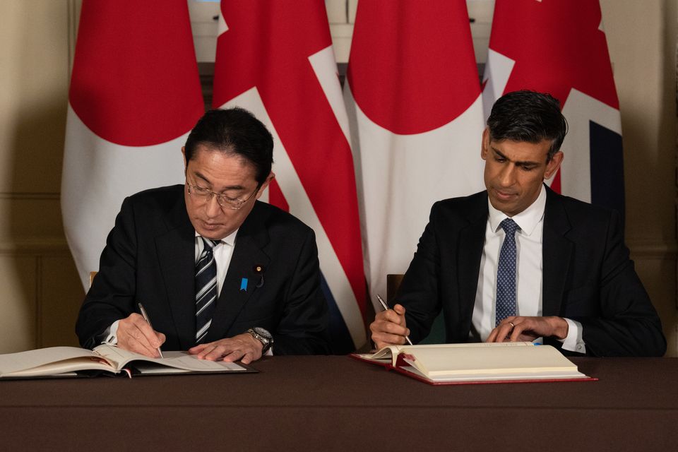 Prime Minister Rishi Sunak with the Prime Minister of Japan, Fumio Kishida (Carl Court/PA)