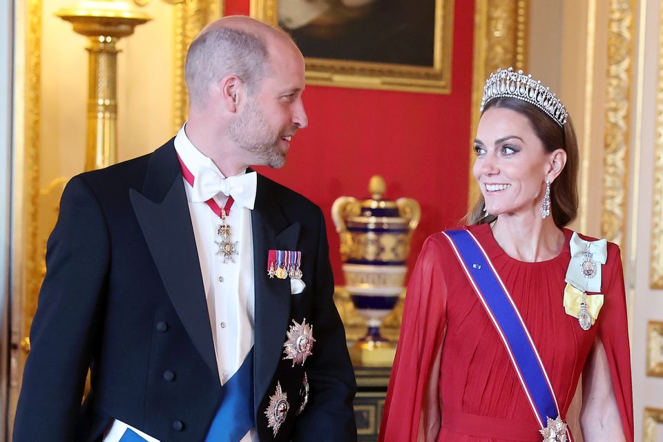 The Prince and Princess of Wales at the President of France Emmanuel Macron’s state banquet (Chris Jackson/PA)
