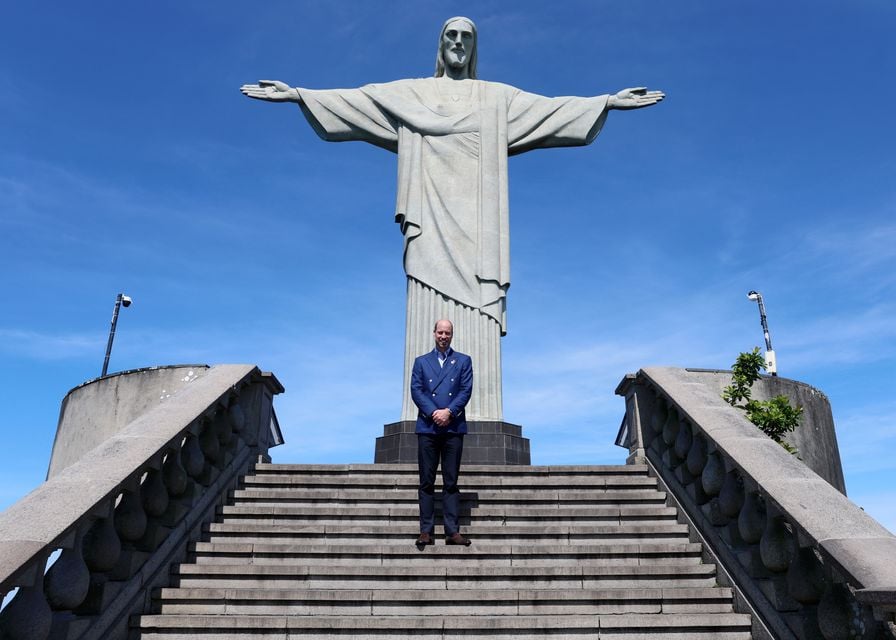 The Prince of Wales during a visit to the Christ the Redeemer statue in Rio de Janeiro (Chris Jackson/PA)