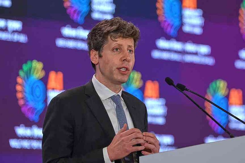 OpenAI's CEO Sam Altman speaks at the AI Summit in New Delhi, India, Thursday, Feb. 19, 2026. (AP Photo)