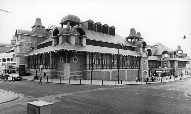 Outside Bolton's new Market Place. December 2, 1988