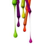 Five brightly coloured dripping nail varnish wands