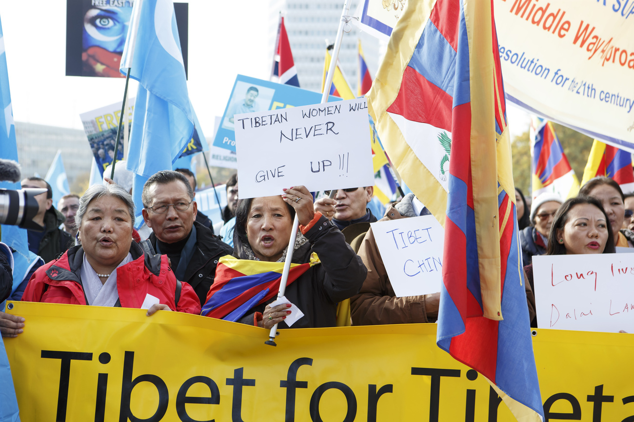 Pro-Tibet demonstration in Geneva.