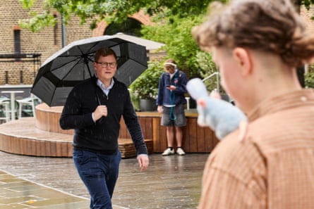 Lucy Knight in King’s Cross, London, with a toy Remy from Ratatouille.