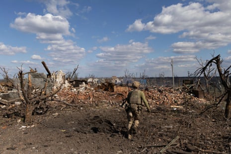 A member of Ukrainian armed forces at the frontline in Andriivka, pictured on Saturday 16 September.