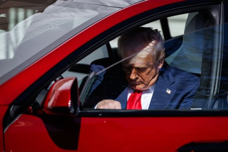 a man in a car