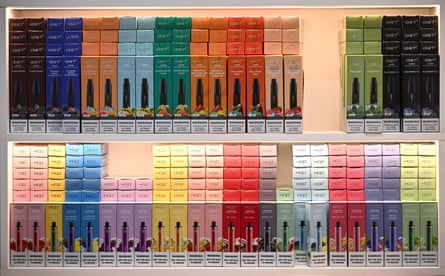 Colourful e-cigarettes on display