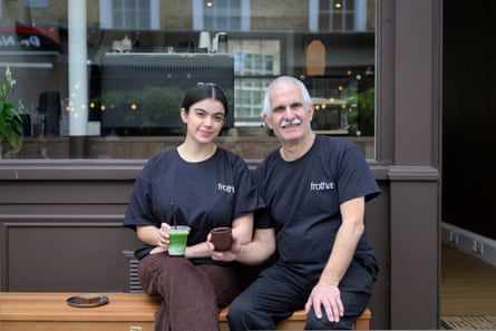 Hanife Hursit, co-founder of Frothee with her father, Ram, in Caledonian Road, King’s Cross, London.