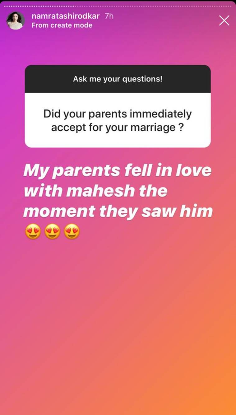 Namrata Shirodkar on instagram