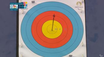 Devi hit a perfect bullseye with just her toes and lit up the Paris crowd