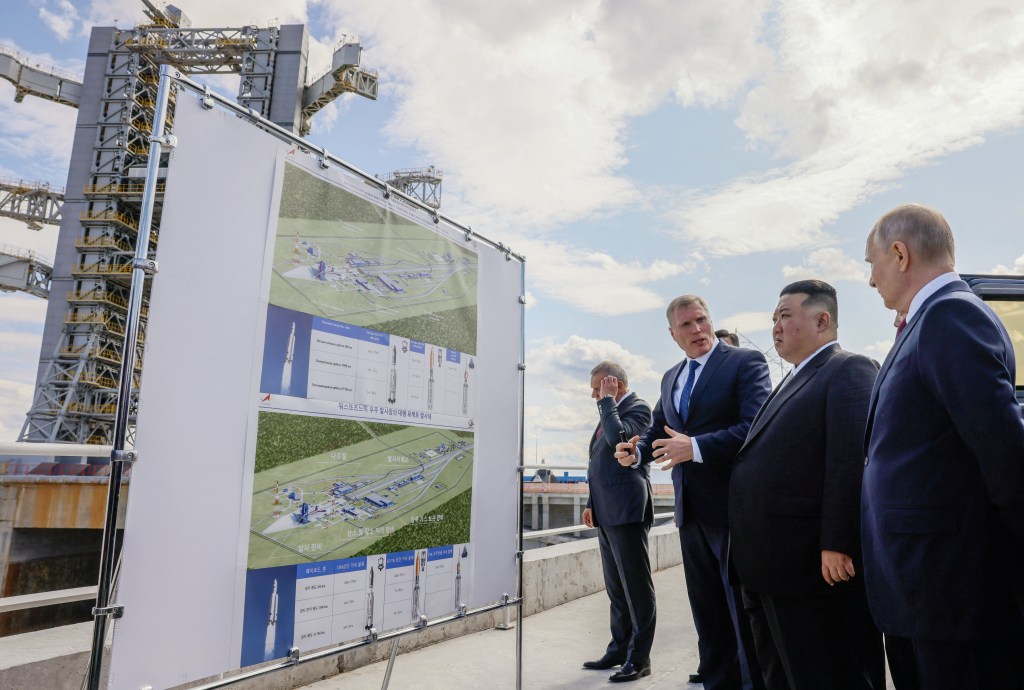 After touring launch pads with Putin at a remote space base in Russia’s Far East, Kim expressed “full and unconditional support” and said Pyongyang will always stand with Moscow on the “anti-imperialist” front.