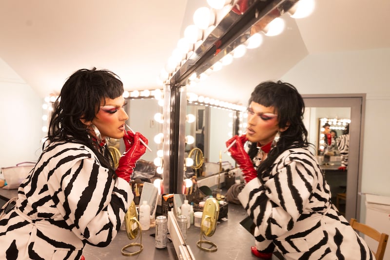 Drag queen Pixie Woo getting ready in The George. Photograph: Tom Honan