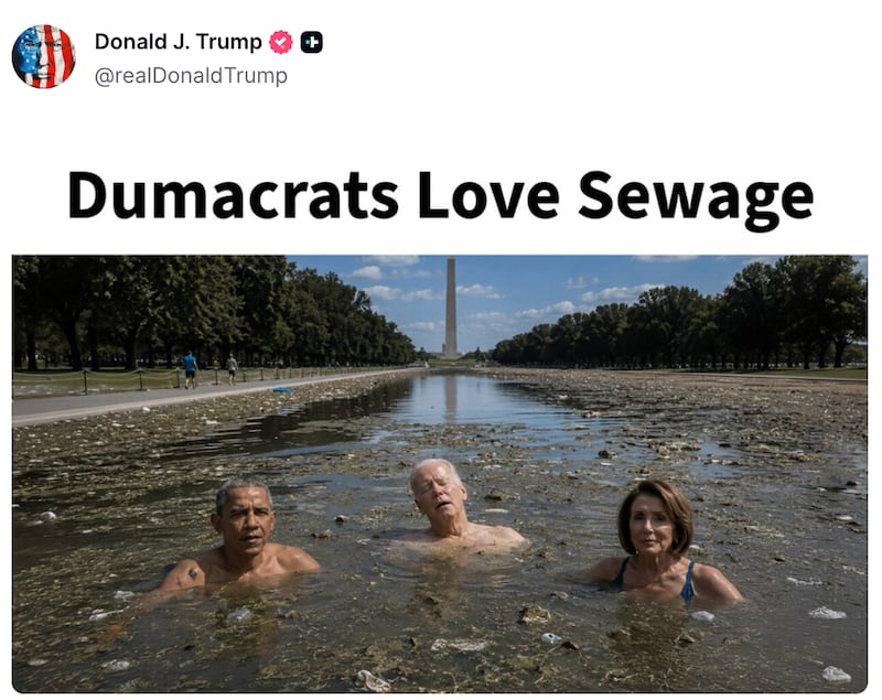 Screenshot of Trump's Truth Social post.