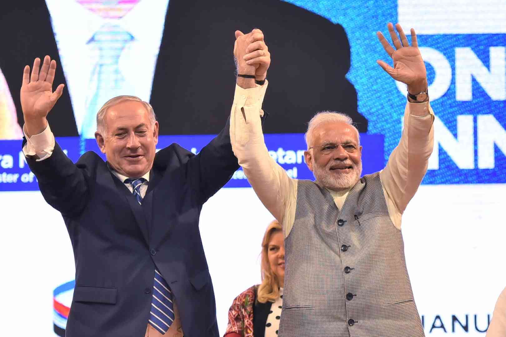 Israeli prime minister Benjamin Netanyahu with Indian prime minister Narendra Modi. | Image credits: IANS/Ministry of External Affairs.