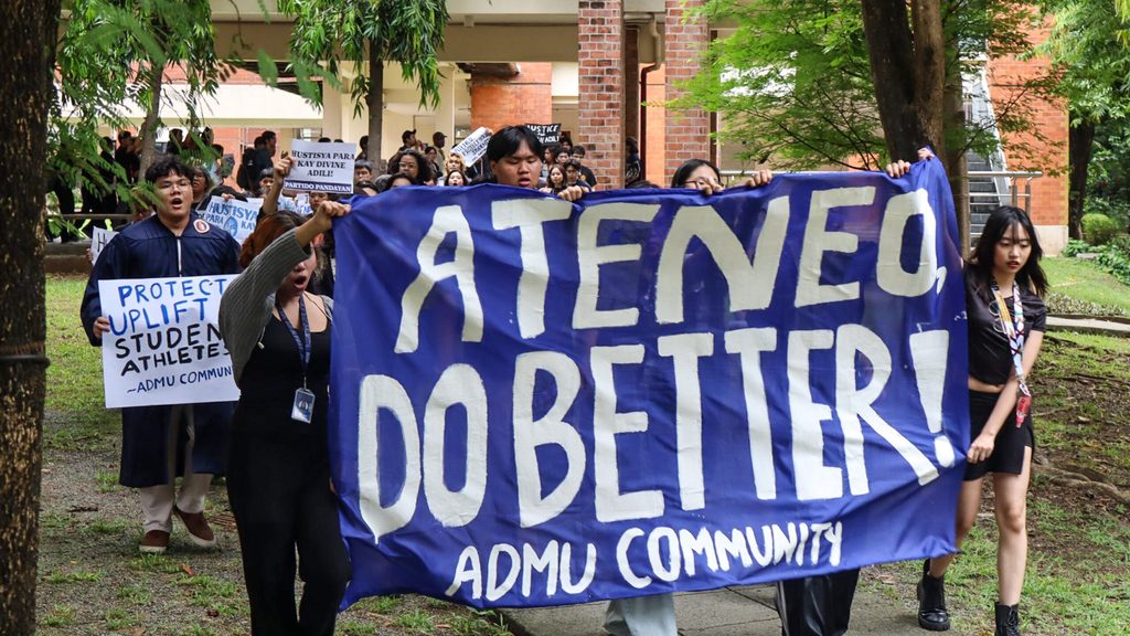 Ateneo students protest the death of student athletes Adili and Baterbonia
