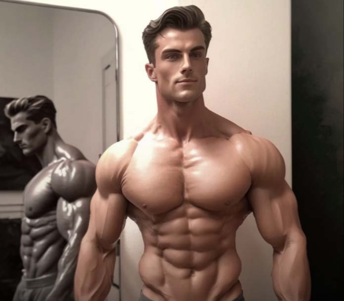 According to AI, the ideal male has defined muscles