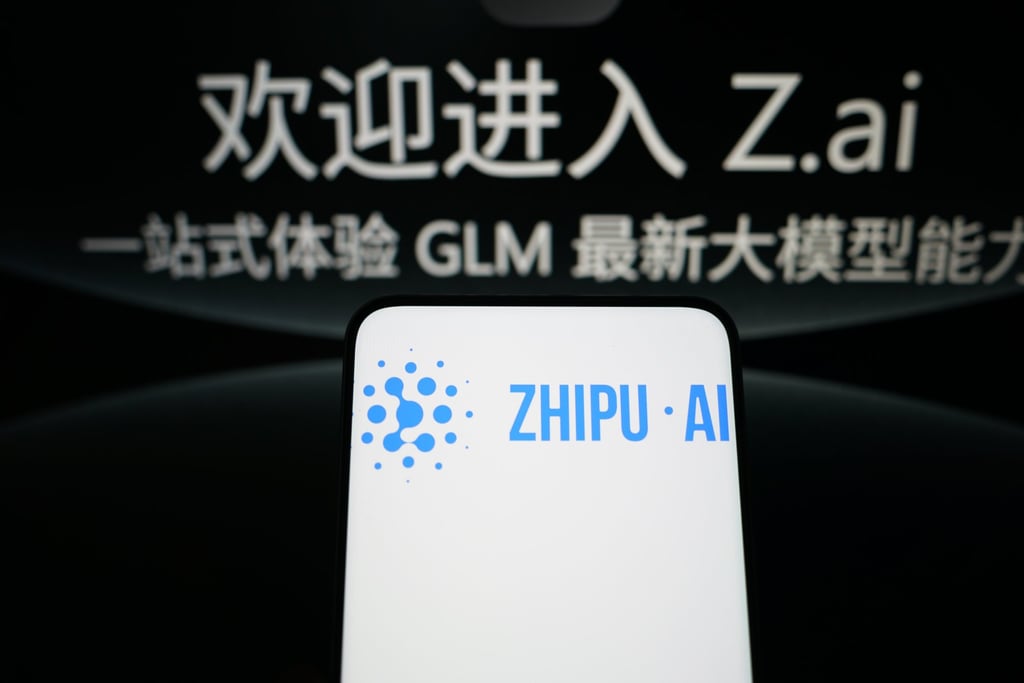 The Zhipu logo is displayed on a smartphone with the homepage in the background. Photo: CFOTO/Future Publishing via Getty Images The Zhipu logo is displayed on a smartphone with the homepage in the background. Photo: CFOTO/Future Publishing via Getty Images
