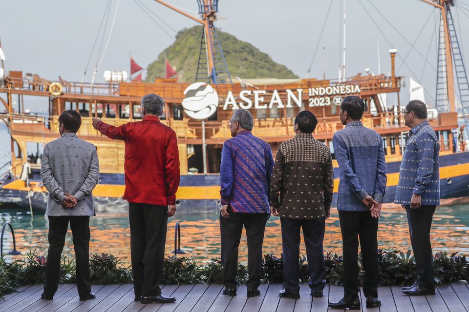 Singapore’s PM Lee Hsien Loong (second left) attended the Association of Southeast Asian Nations summit in Indonesia from May 10 to 11 (Mast Irham/Pool/AP)
