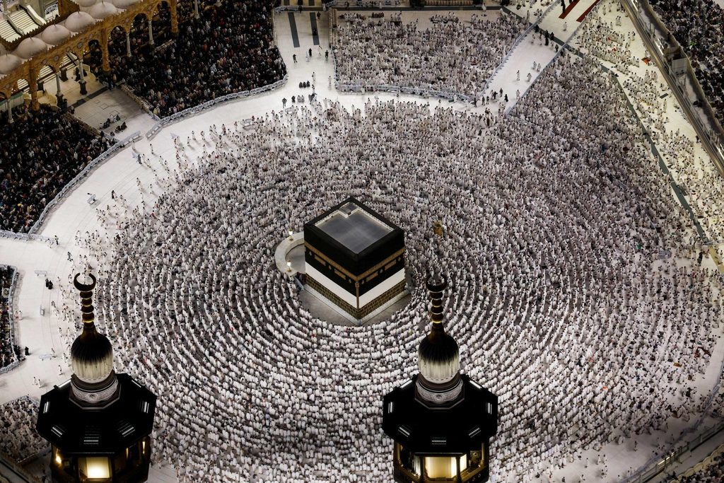 Pilgrims visit Grand Mosque ahead of annual hajj pilgrimage, in Mecca