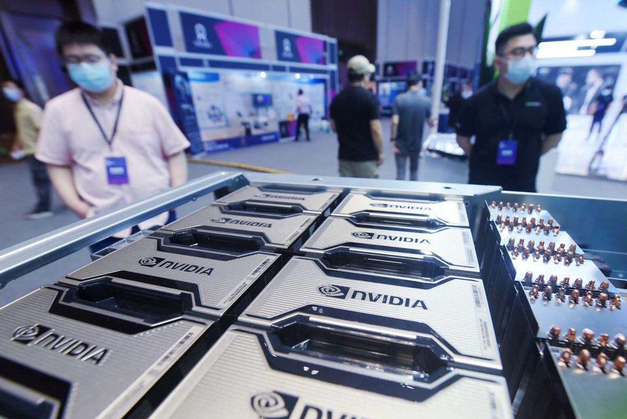 Nvidia’s AI chips are widely deployed throughout the world. PHOTO: FEATURE CHINA/BARCROFT MEDIA/GETTY IMAGES Nvidia’s AI chips are widely deployed throughout the world. PHOTO: FEATURE CHINA/BARCROFT MEDIA/GETTY IMAGES