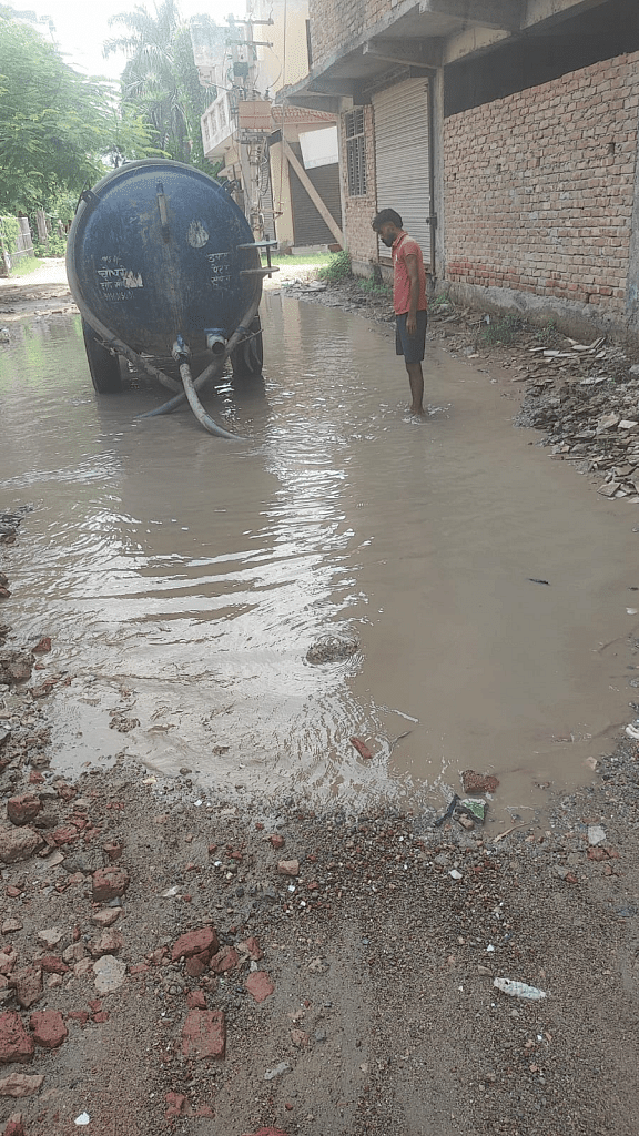 Road outside Seema Nain's house in New Palam Vihar in Sector 110.