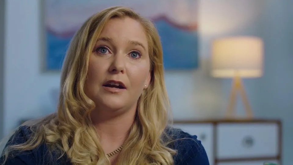 Woman speaking to camera.