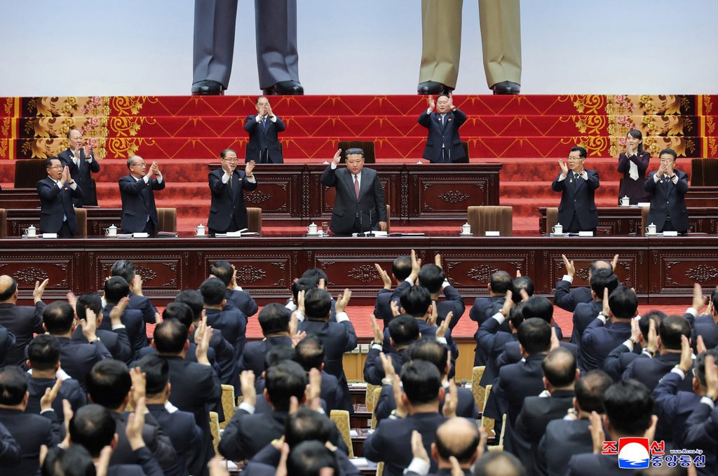 North Korean leader Kim Jong Un attends the first session of the Supreme People's Assembly in Pyongyang