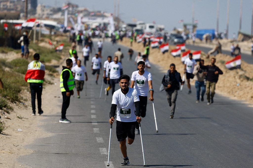 Palestine International Marathon in the central Gaza Strip