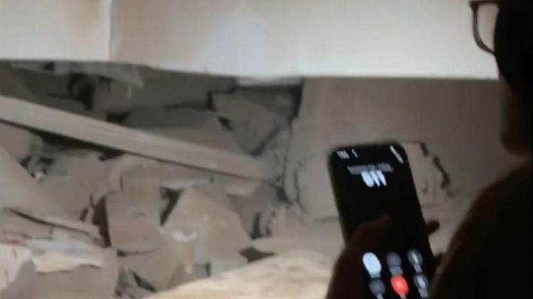 A view from under tonnes of rubble after an earthquake in Myanmar