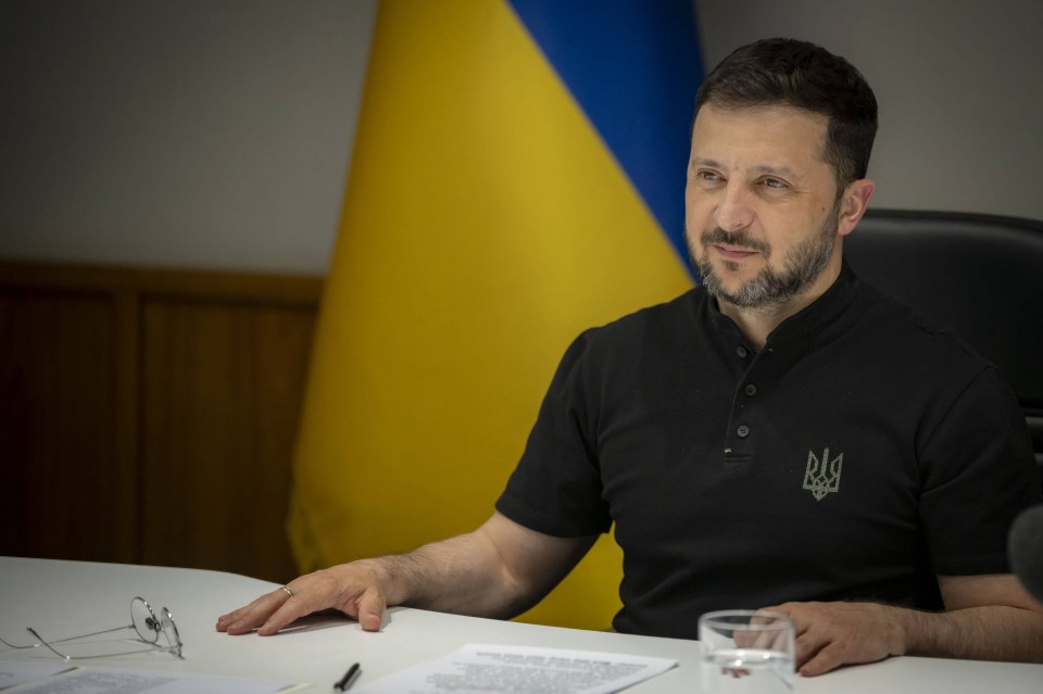 Volodymyr Zelenskyy giving a video conference remark.