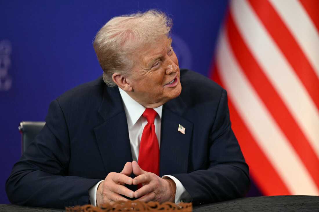 U.S. President Donald Trump attends the ceremonial signing of a ceasefire agreement between Thailand and Cambodia on the sidelines of the 47th Association of Southeast Asian Nations (ASEAN) summit in Kuala Lumpur, Malaysia, Sunday, Oct. 26, 2025.