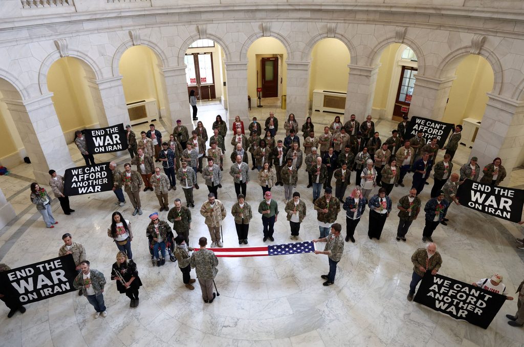 Veterans protest the war in Iran on Capitol Hill in Washington