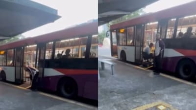 An Indian woman shared a video showing a Singapore bus driver helping a wheelchair passenger deboard safely. (Instagram/bonginsingapore)
