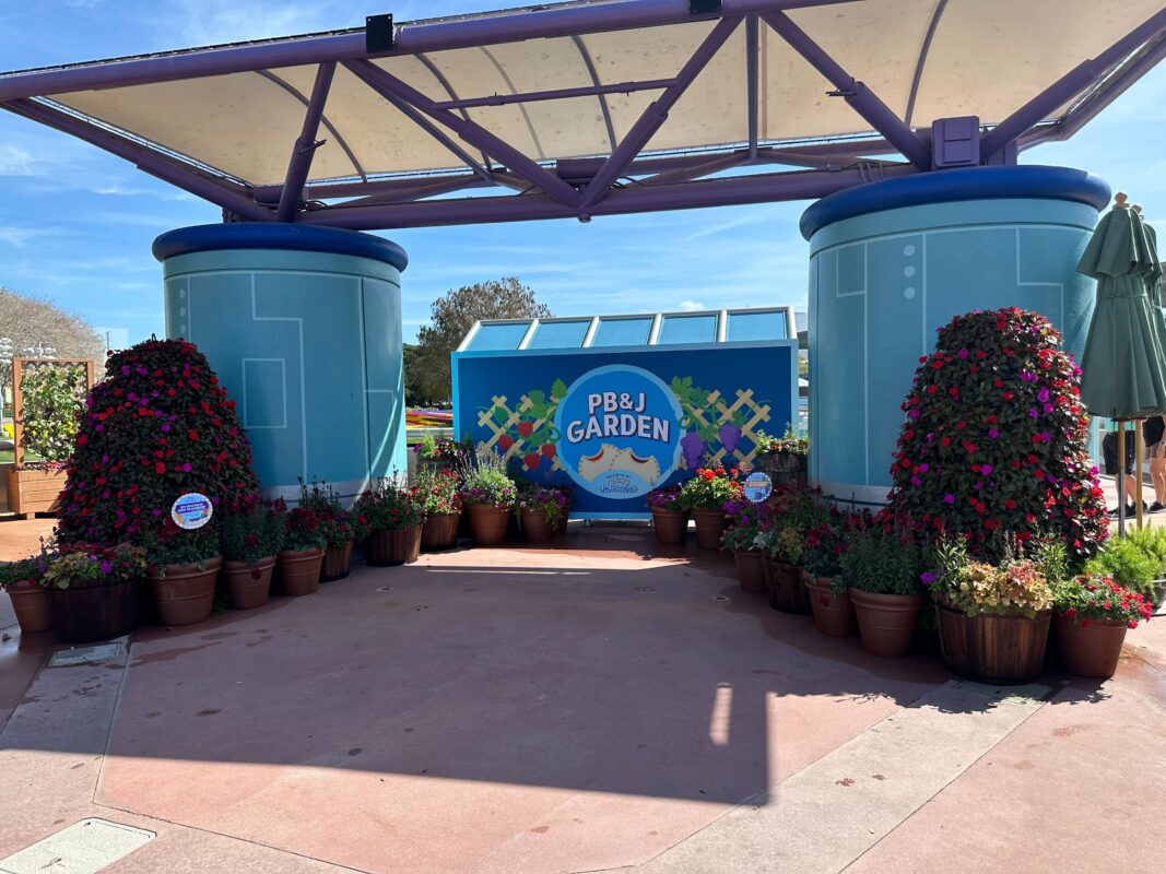 New PB&J Garden Presented by Uncrustables at 2024 EPCOT International Flower & Garden Festival 2 PB&J Garden sign